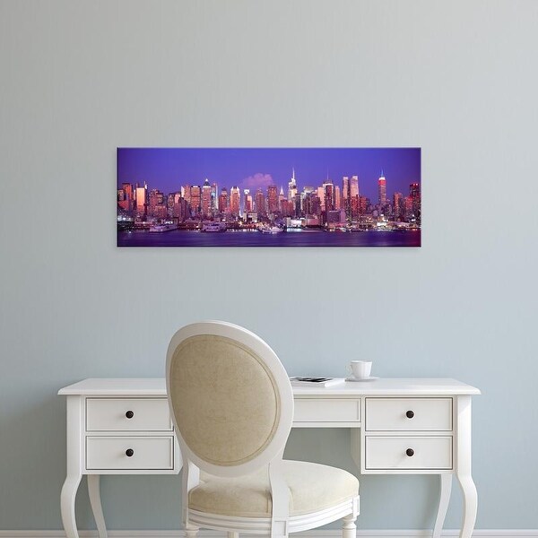 Easy Art Prints Panoramic Images's 'Skylines at dusk, Manhattan, New York City, New York State, USA' Canvas Art