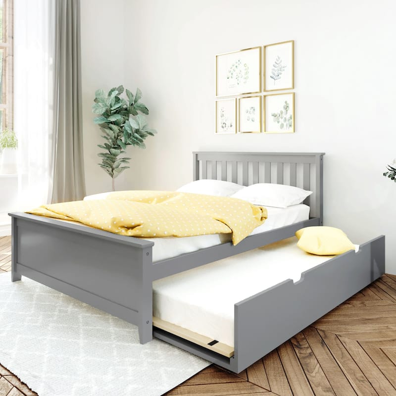 Max and Lily Full Bed with Trundle - Grey