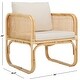 preview thumbnail 23 of 22, SAFAVIEH Alybeth Boho Coastal Solid Wood Accent Chair with Cushion - 26" W x 26" D x 26" H