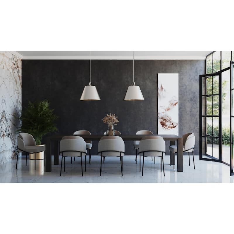 Parkhurst Collection Three-Light New Traditional Brushed Nickel Metal Glass Pendant Light - 17.87 in x 17.87 in x 15.25 in