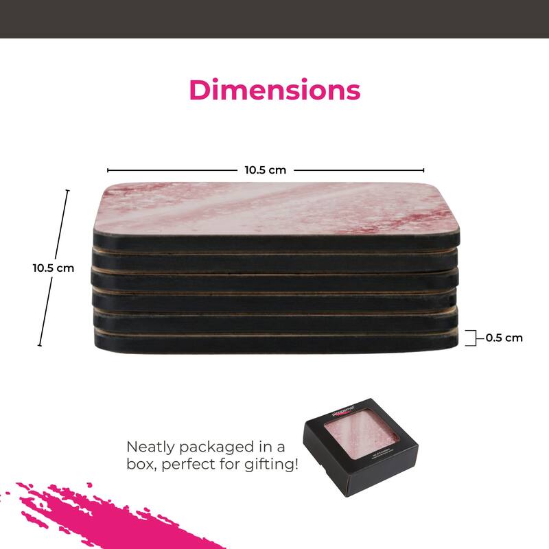 Portmeirion Minerals Rose Quartz Coasters, Set of 6 - Pink