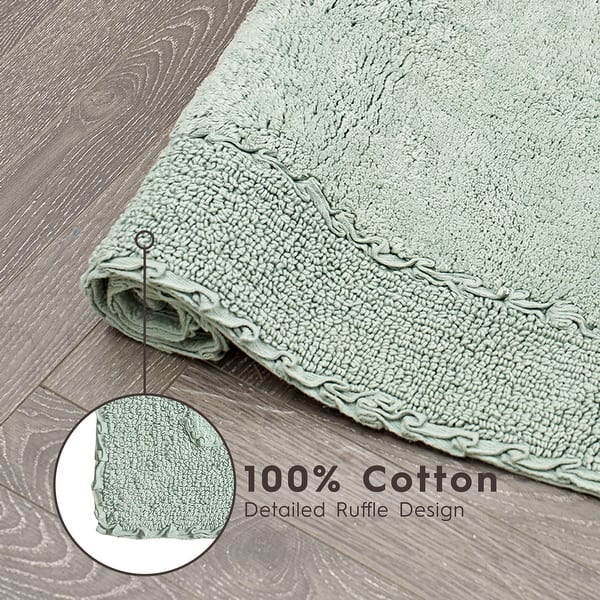 Laura Ashley Ruffle Border Pure Cotton Bath Rugs - On Sale - Bed Bath ...