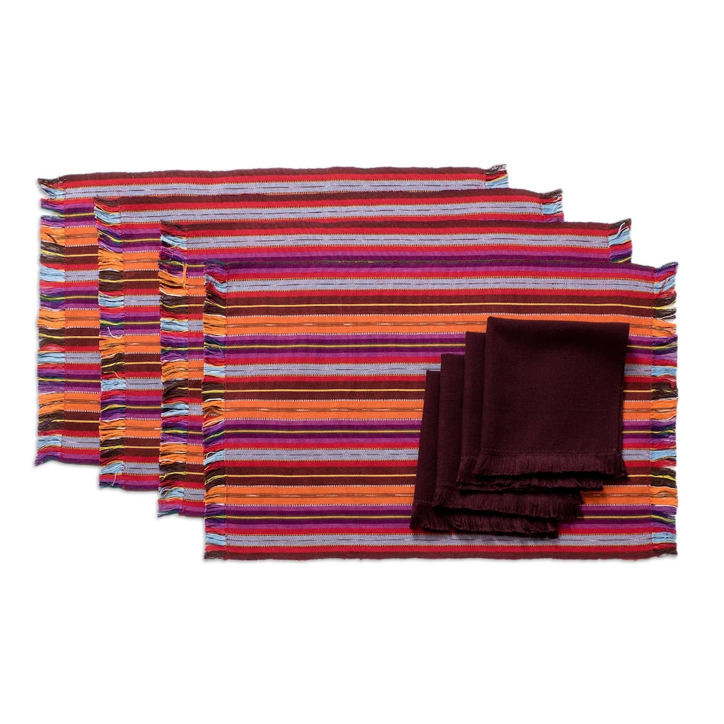 Novica Handmade Intense Tradition Cotton Placemats And Napkins (Set Of 4)