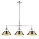 preview thumbnail 1 of 0, Yep by Golden Lighting Orwell 3-light Island Light in Chrome and Aged Brass shade - Silver
