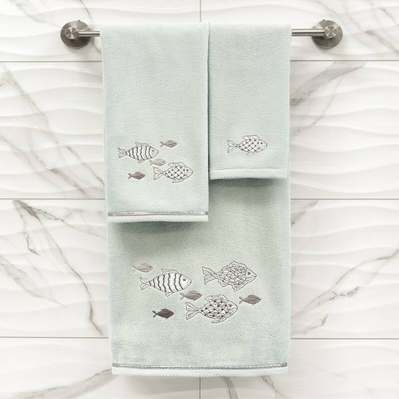 Authentic Hotel and Spa 2PC Embellished Fingertip Towel Set
