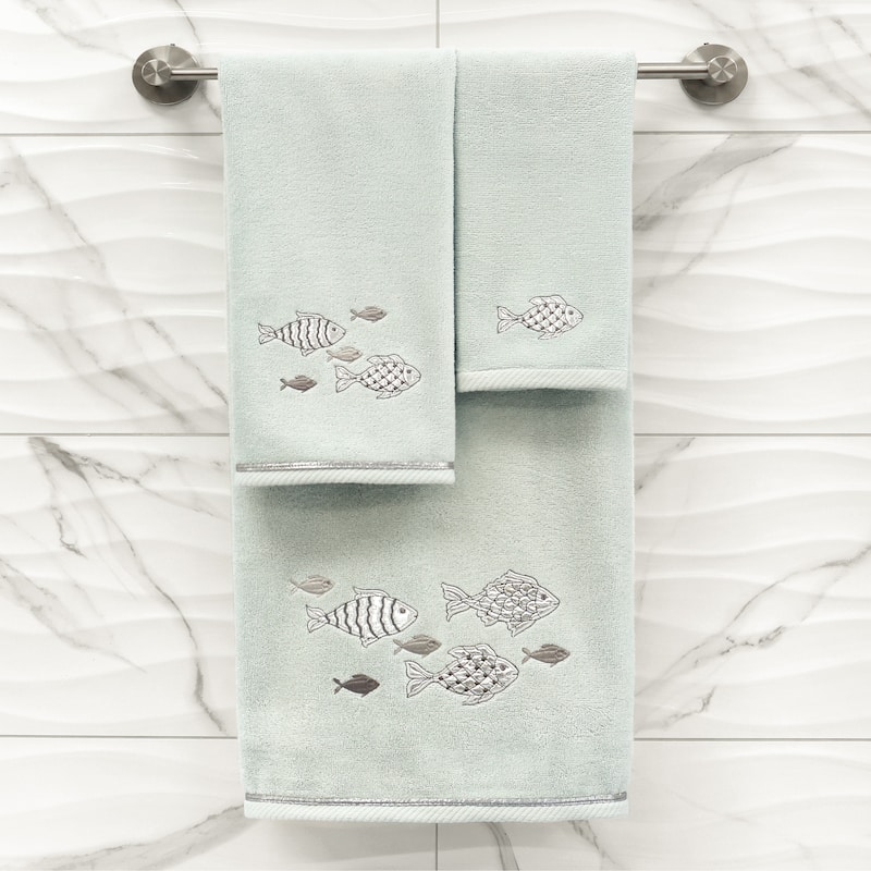 Authentic Hotel and Spa Turkish Cotton Figi 3PC Embellished Towel Set