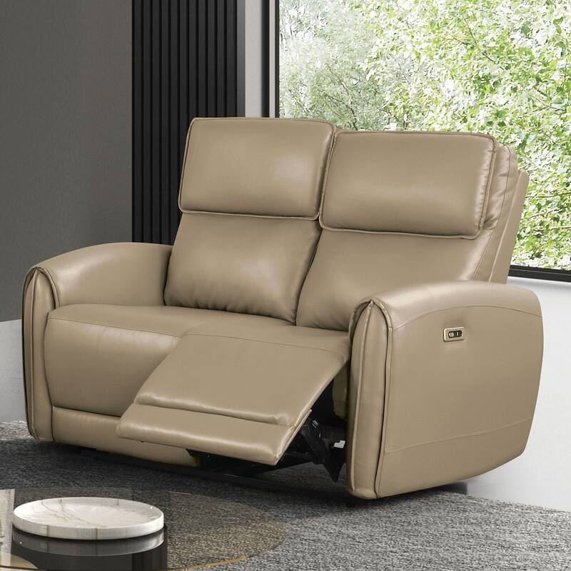 Leatherette Upholstered Power Loveseat with USB Charging Ports