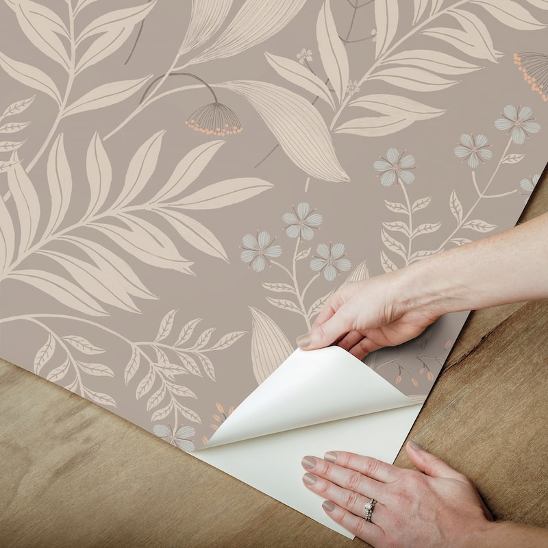NuWallpaper Amanda Taupe Peel and Stick Wallpaper