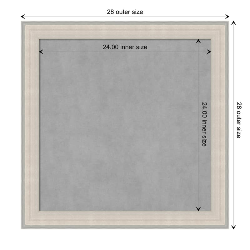 Amanti Art Cottage White Silver Framed Magnetic Board - Board Size 24x24