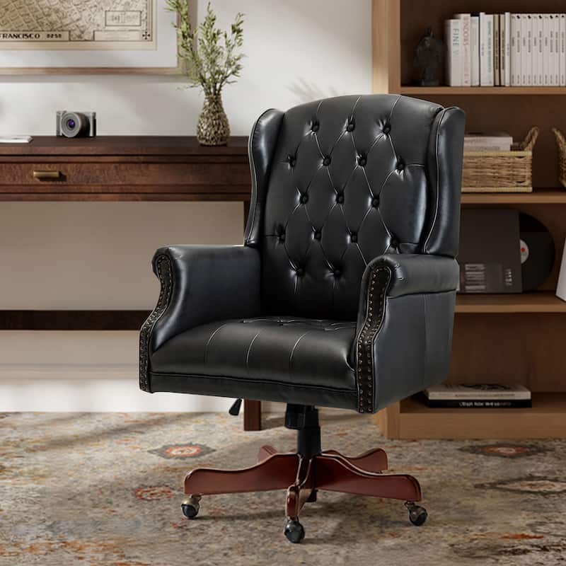 Maximiliano Modern Swivel Executive Chair with Tufted Back by HULALA HOME