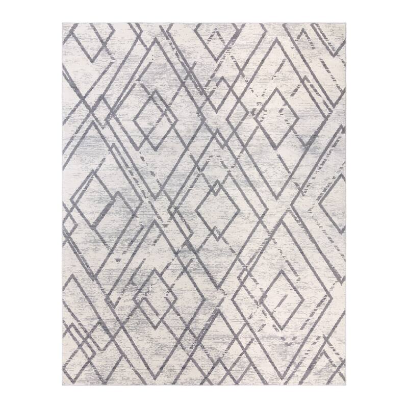 Gertmenian Barga Kolta Modern Geometric Diamond Beige/Grey Area Rug