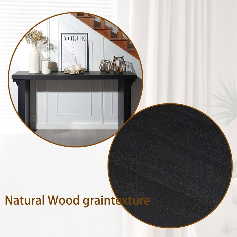 Modern Minimalist Wooden Console Table, Hallway Tables with Curved Legs