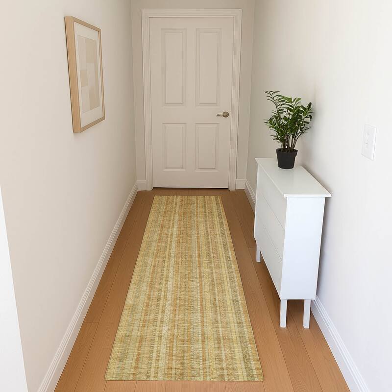 Premium Washable Super Soft Striped Mayfield Rug - Wheat - 2'3" x 7'6"