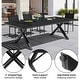 preview thumbnail 16 of 39, 11/13-Piece Outdoor Aluminum Dining Table Set Rectangular Table with Umbrella Hole and Stackable Chairs