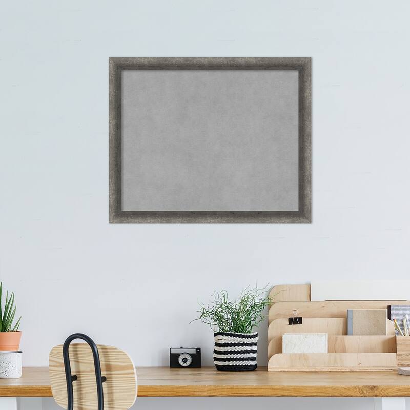Amanti Art Burnished Concrete Narrow Framed Magnetic Board