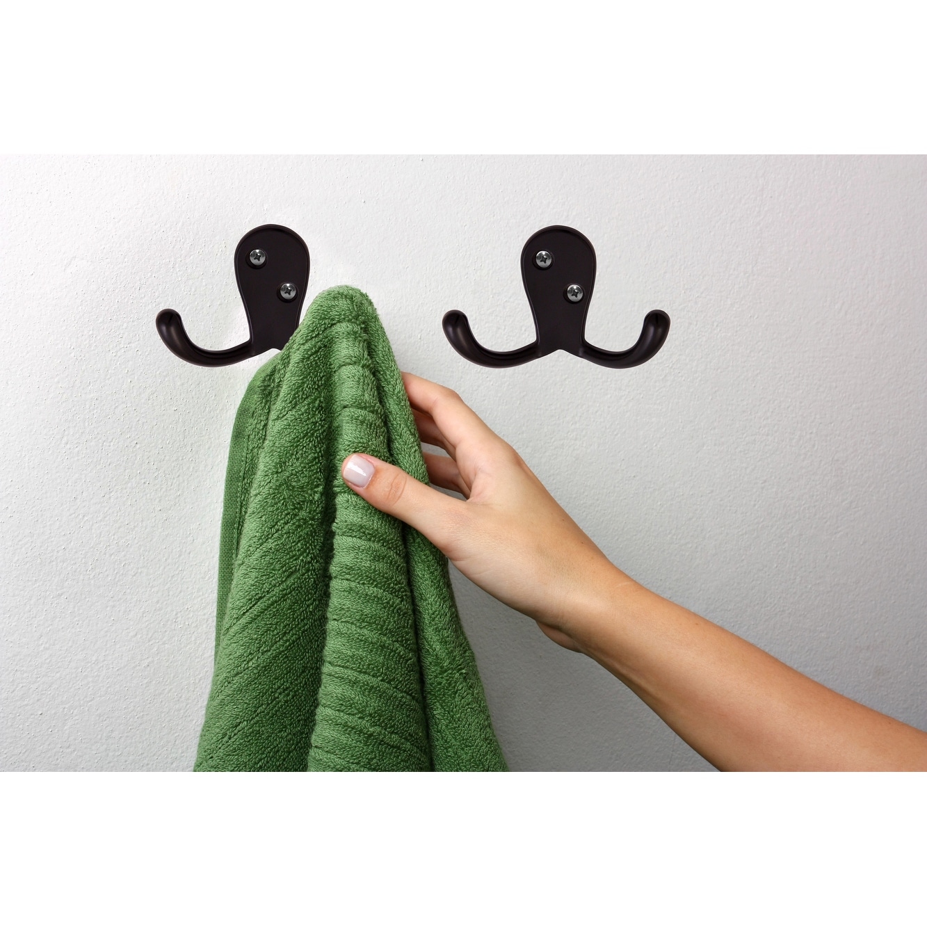 Design House 207787 Wall-Mounted Double Hook for Coat Hat Towel