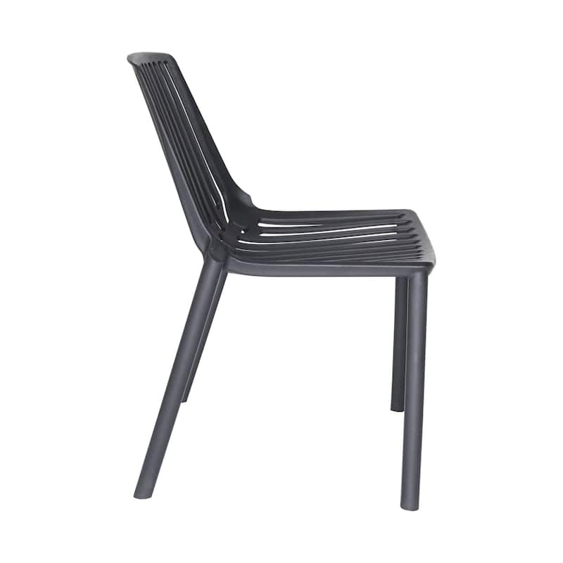 LeisureMod Acken Mid-Century Modern Plastic Dining Chair, Set of 4 - 30.7"