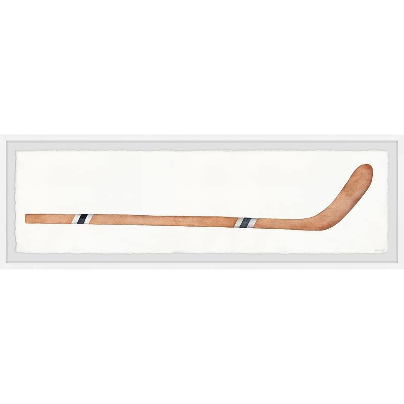 'Brown Hockey Stick' Framed Painting Print
