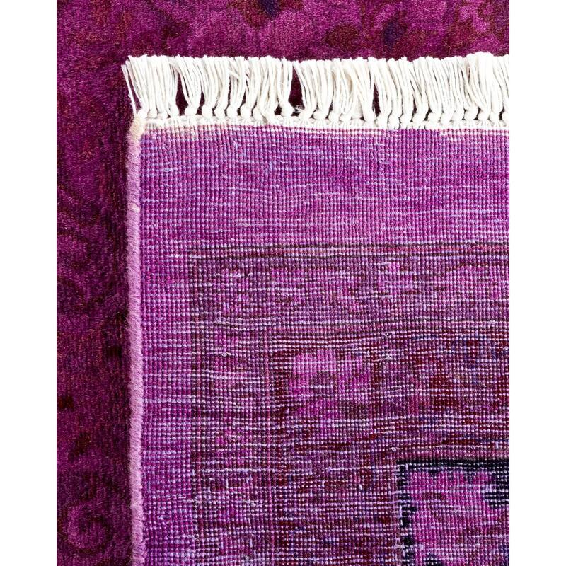 Overton Hand Knotted Wool Vintage Inspired Modern Contemporary Overdyed Pink Area Rug - 10' 0" x 11' 8"