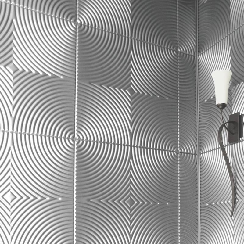 FASÄDE Echo 4-foot x 8-foot PVC Wall Panel in Brushed Aluminum