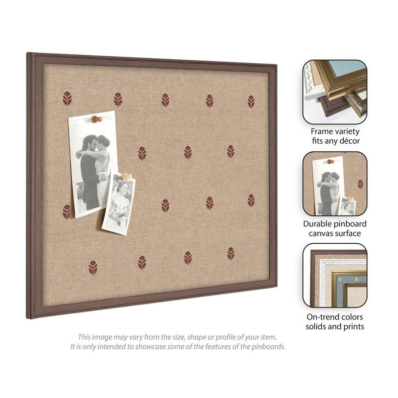 Kate and Laurel Pinboard Red Botanical Block Print