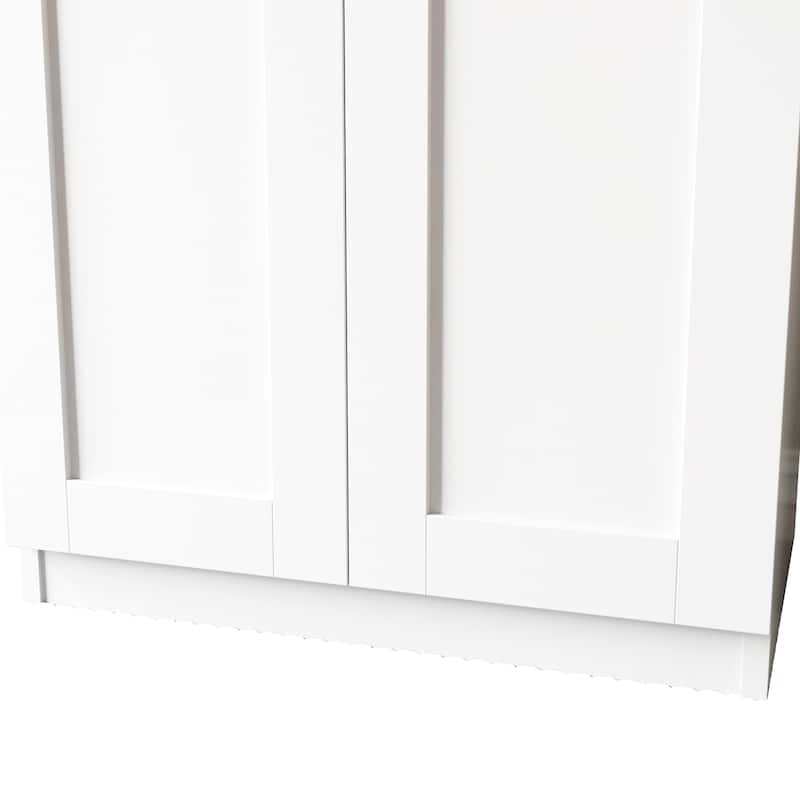 High wardrobe and kitchen cabinet with 2 doors and 3 partitions to separate 4 storage spaces