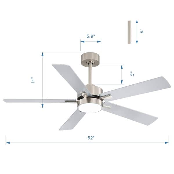 dimension image slide 14 of 15, 42/48/52/56/62-IN LED Ceiling Fan with Light Kit and Remote(5/7-Blade)
