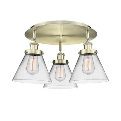 Innovations Lighting Cone - 3 Light 20" Flush Mount