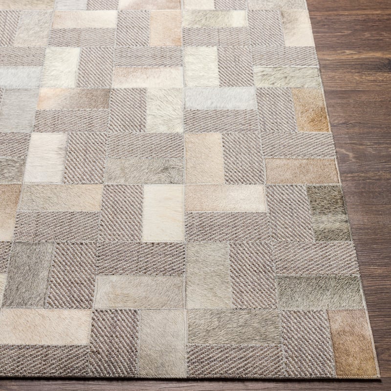 Artistic Weavers Isaev Modern Hair-on-hide Leather Area Rug
