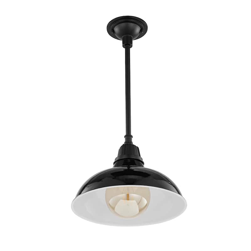 12.25" 1-Light Indoor/Outdoor Iron LED Pendant, by JONATHAN Y - 12.25