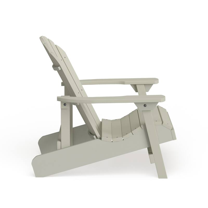 Eco-friendly Synthetic Wood Folding and Reclining Adirondack Chair
