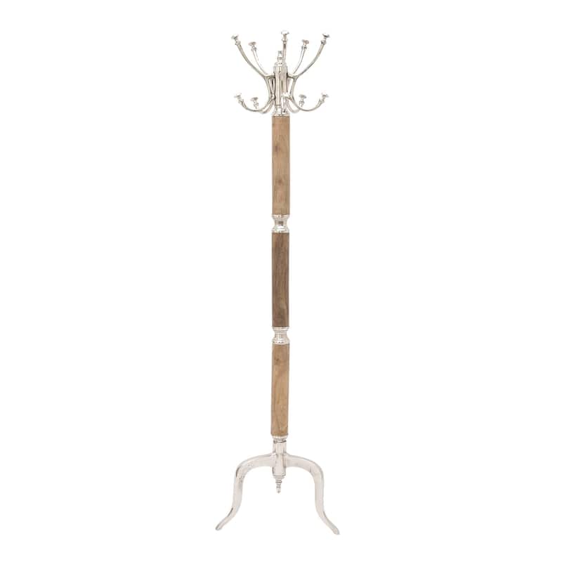 Aluminum Metal Coat Rack - Silver or Gold - Roche River Decor - Silver