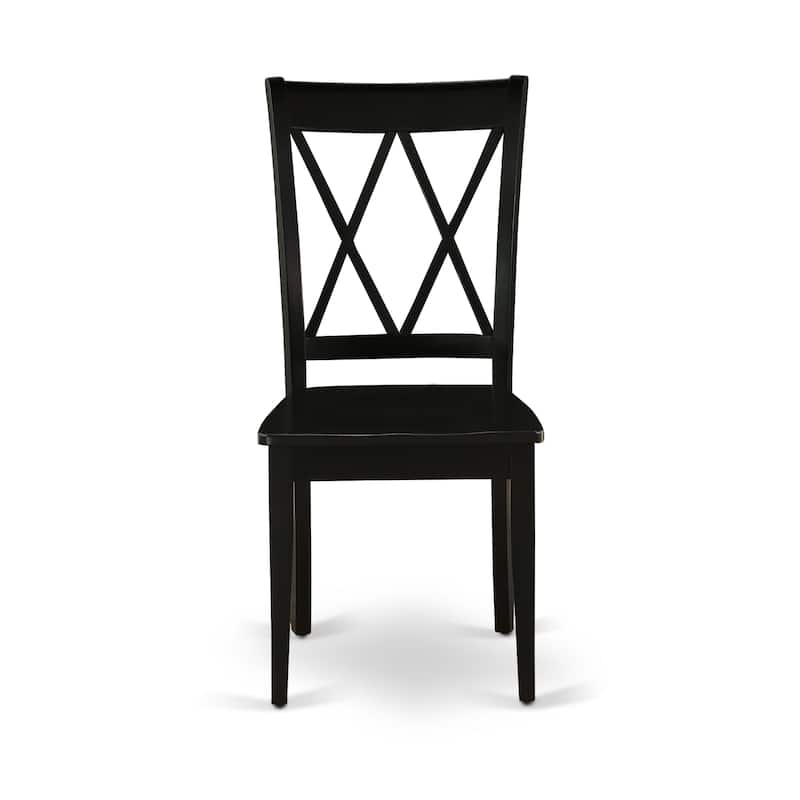 East West Furniture Kitchen Table Set- a Rectangle Dining Table and Solid Wood Seat Chairs, (Pieces Options)