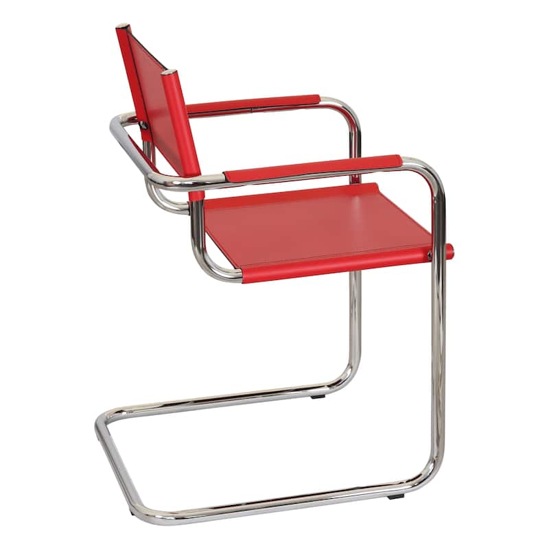 Breuer Chair Company Mart Stam Cantilever Armchair Arm Chair w/ Chrome Frame (Various Bonded Leather Colors)
