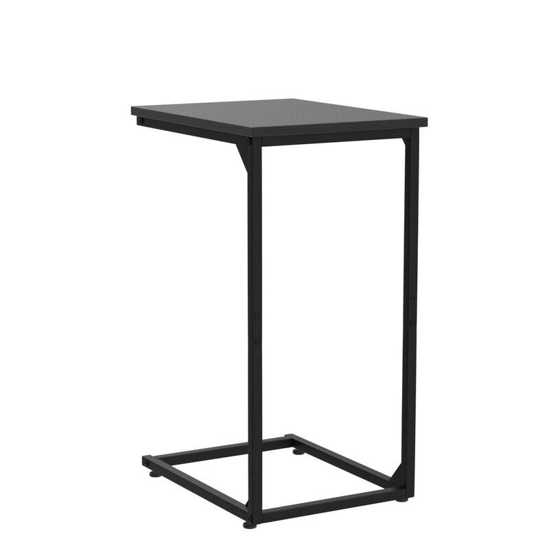 C Shaped Side Table Set of 2, C Table for Sofa, Couch Table End Table Slide Under, Snack Side Table for Living Room