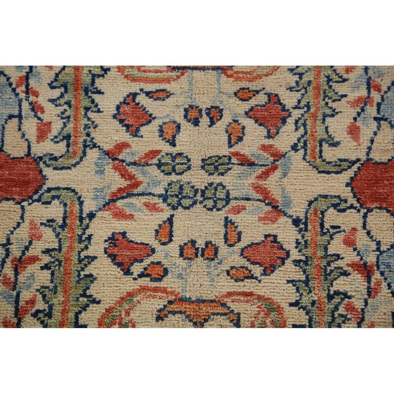 All-Over Heriz Serapi Vegetable Dye Area Rug Handmade Wool Carpet - 6'11"x 9'10"