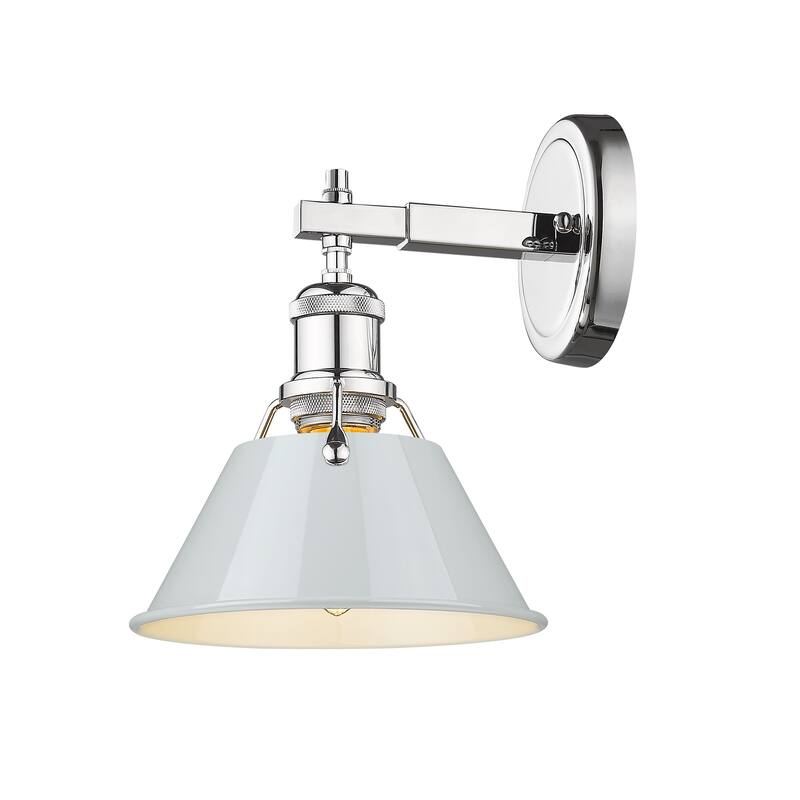 Orwell 1-Light Bath Vanity in Chrome with Dusky Blue - Silver