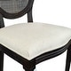 preview thumbnail 47 of 47, French Chic Vintage Style Dining Side Chair With Upholstered Linen Welted Fabric And Elegant Natural Rustic Wood Frame