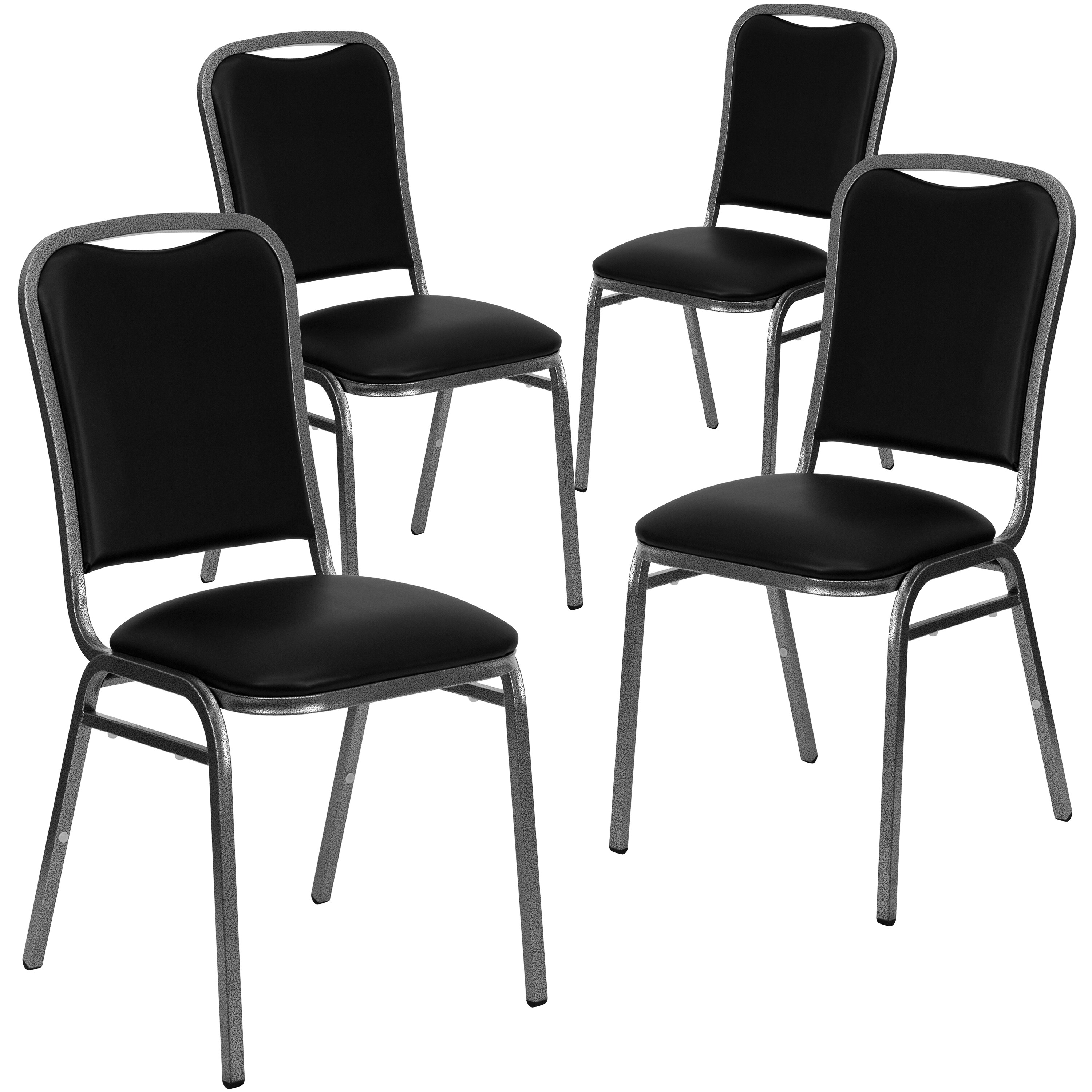 Flash Furniture 4 Pack Angled Back Stacking Banquet Chair in Vinyl