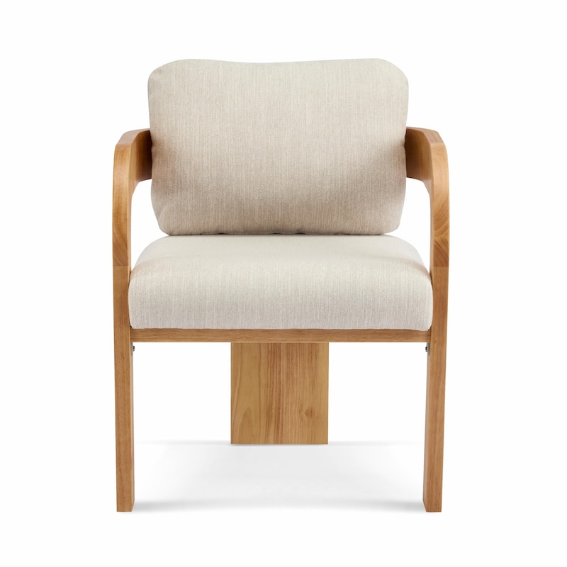 2-Pack Dining Chairs - Fabric with Pillow Back, Solid Wood Frame