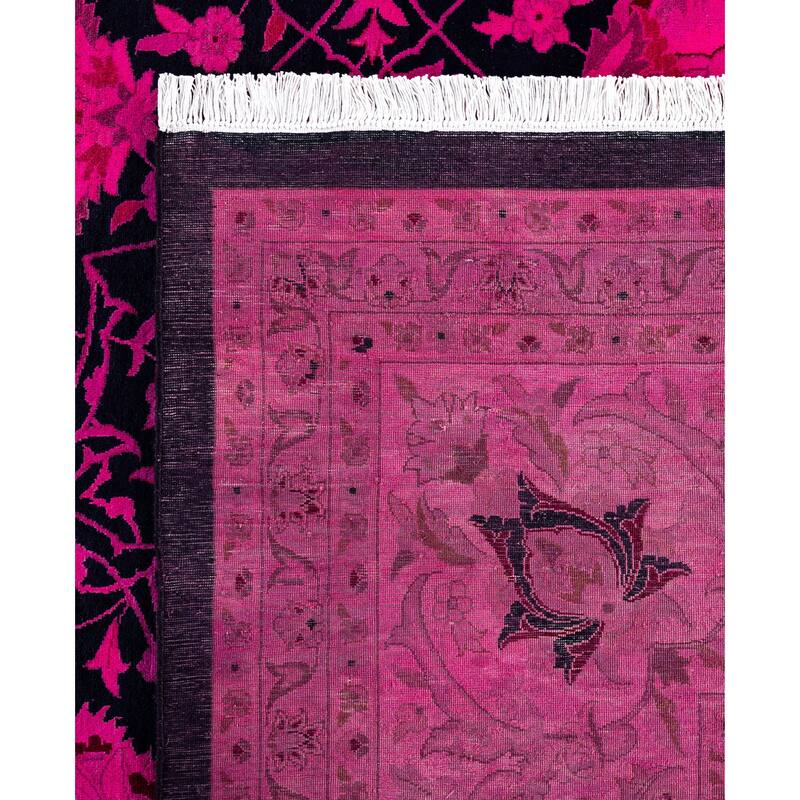 Overdyed One-of-a-Kind Hand-Knotted Area Rug - Pink - 12' 0" x 18' 2"