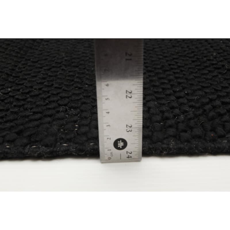 ECARPETGALLERY Braid weave Sienna Black Wool Rug - 5'9 x 6'0