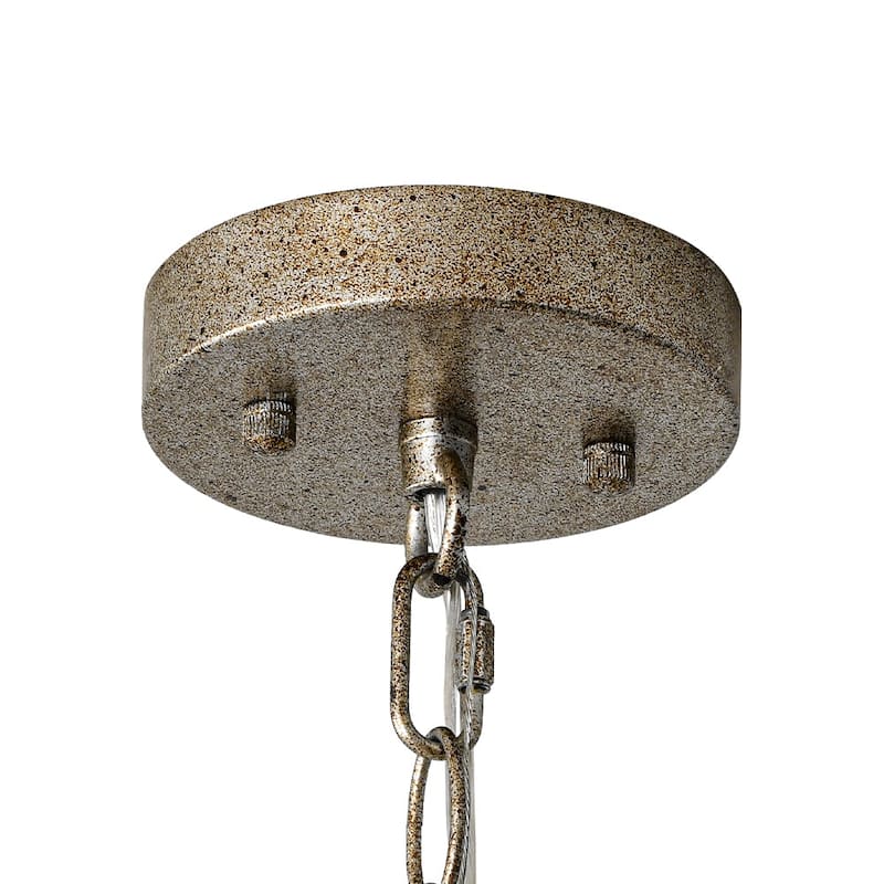 Rustic Antique Silver Single Shallow Cone Kitchen Pendant Light - 13.8 inches