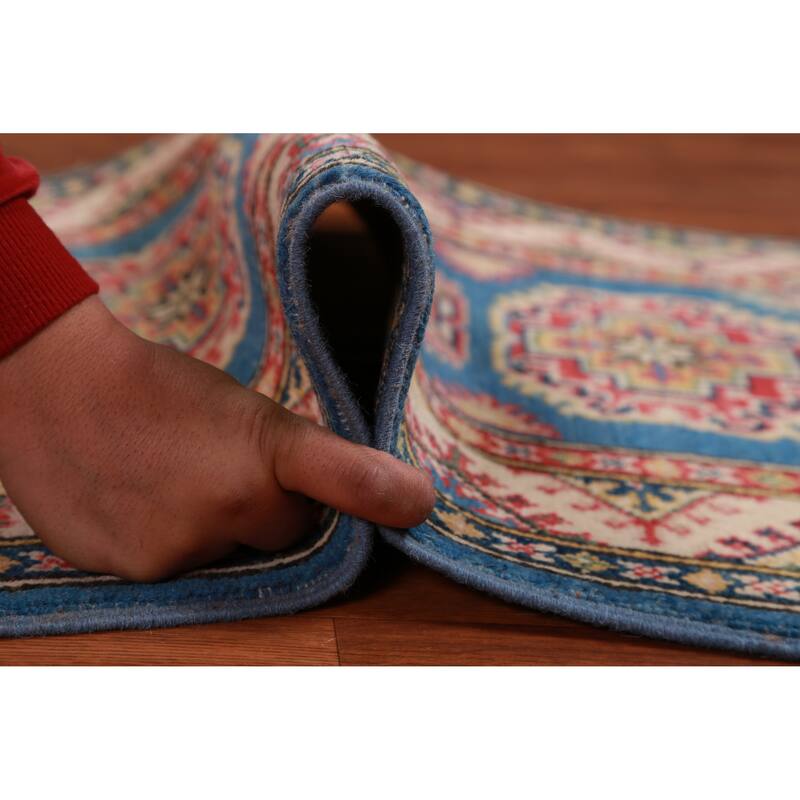 Blue Kazak Oriental Accent Foyer Rug Handmade Traditional Wool Carpet - 2'0"x 3'0"