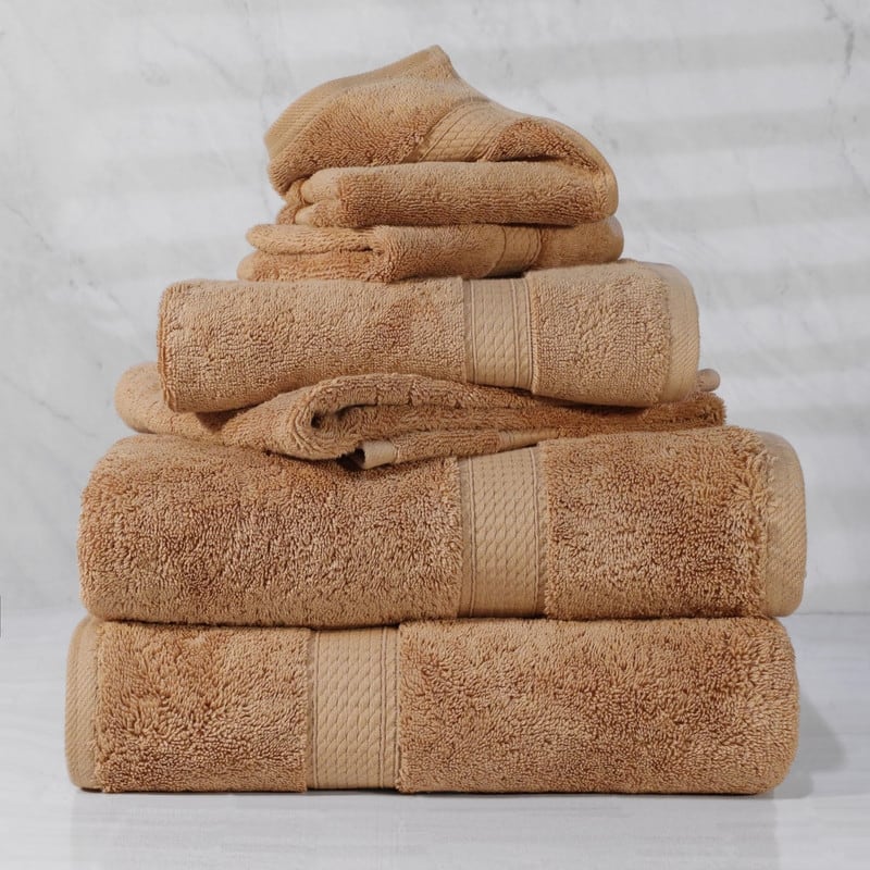 Superior Egyptian Cotton Pile Heavyweight 6-Piece Towel Set - 6-Piece Set - Rust