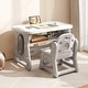 preview thumbnail 1 of 8, Gymax Kids Table & Chair Set Height Adjustable Toddler Drawing Table Grey
