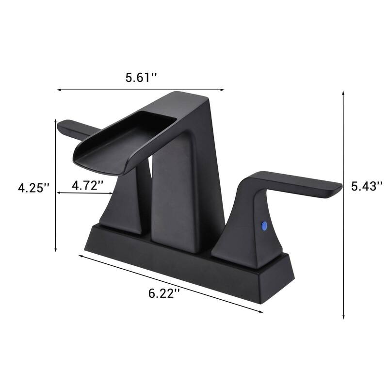 BATHLET 2-Handle Waterfall 4" Centerset Bathroom Faucet with Drain Assembly