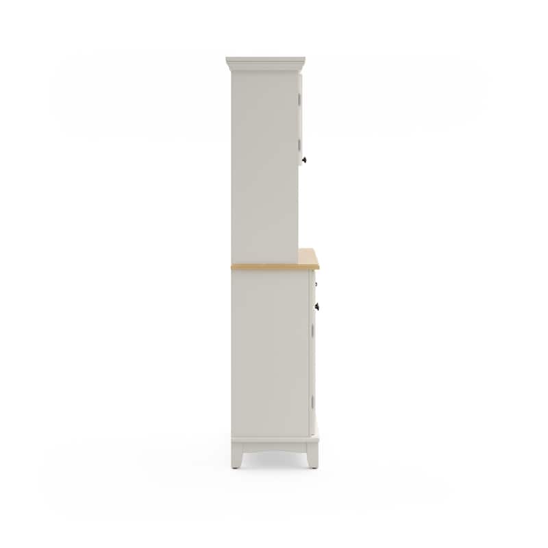 Homestyles Buffet Of Buffets Off-White Wood Buffet with Hutch - 31" x 16" x 72"