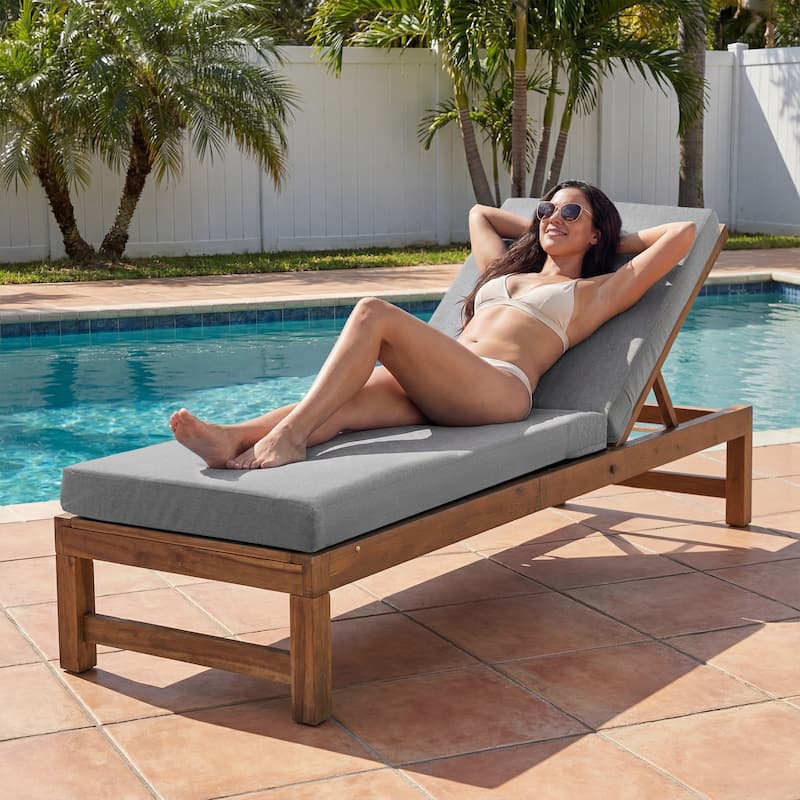 Pocassy 71x22" Outdoor Chaise Lounge Cushions with Zipper