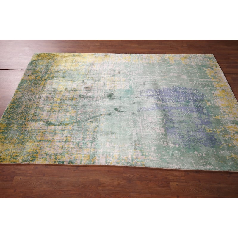 Contemporary Abstract Indian Accent Rug Handmade Wool Carpet - 4'5" X 6'5"